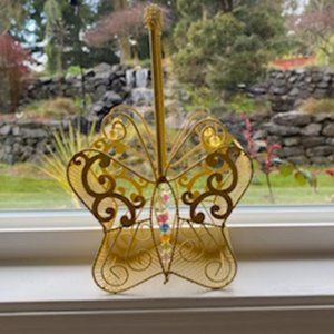 Yellow sparkly butterfly basket
